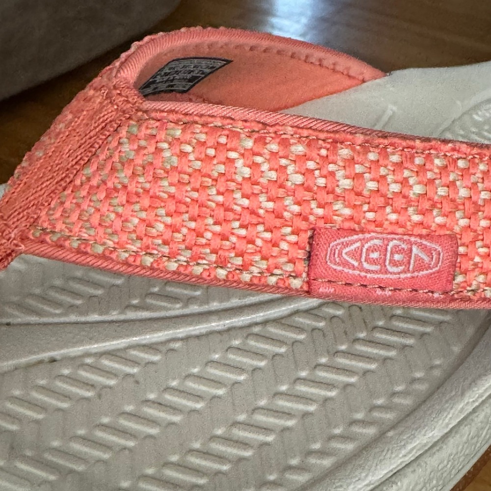 KEEN Kona Flip Flop Sandals Coral Birch Women's Size 11 Flip Flops Comfort Beach - Picture 2 of 7